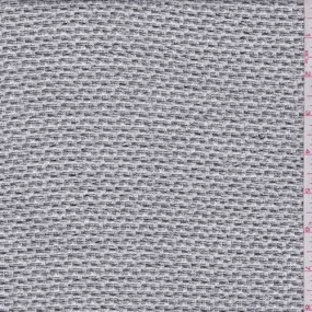 1 YD PC-White/Silver/Black Wool Blend Boucle Fabric