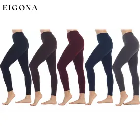 5-Pack: Women's Premium Fleece-Lined Leggings