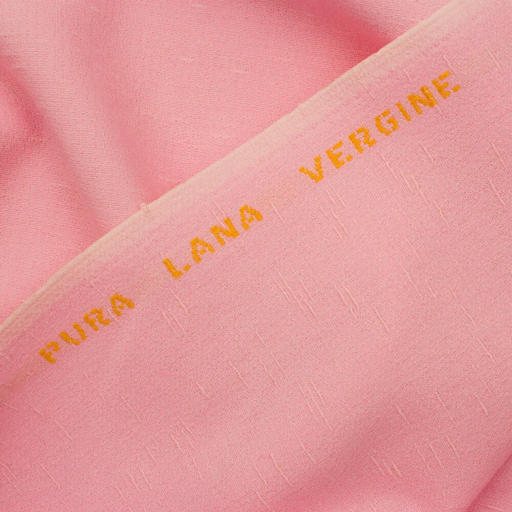 Baby Pink Wool Shantung Crêpe