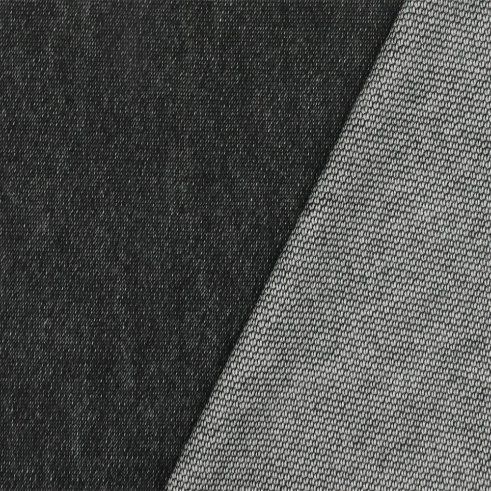 Basic Black-White Texture Stretch Wool Knit Fabric