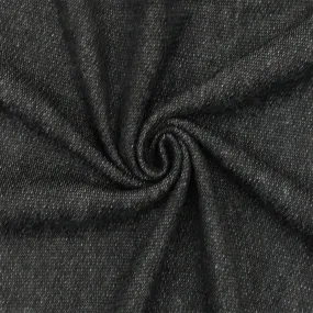 Basic Black-White Texture Stretch Wool Knit Fabric