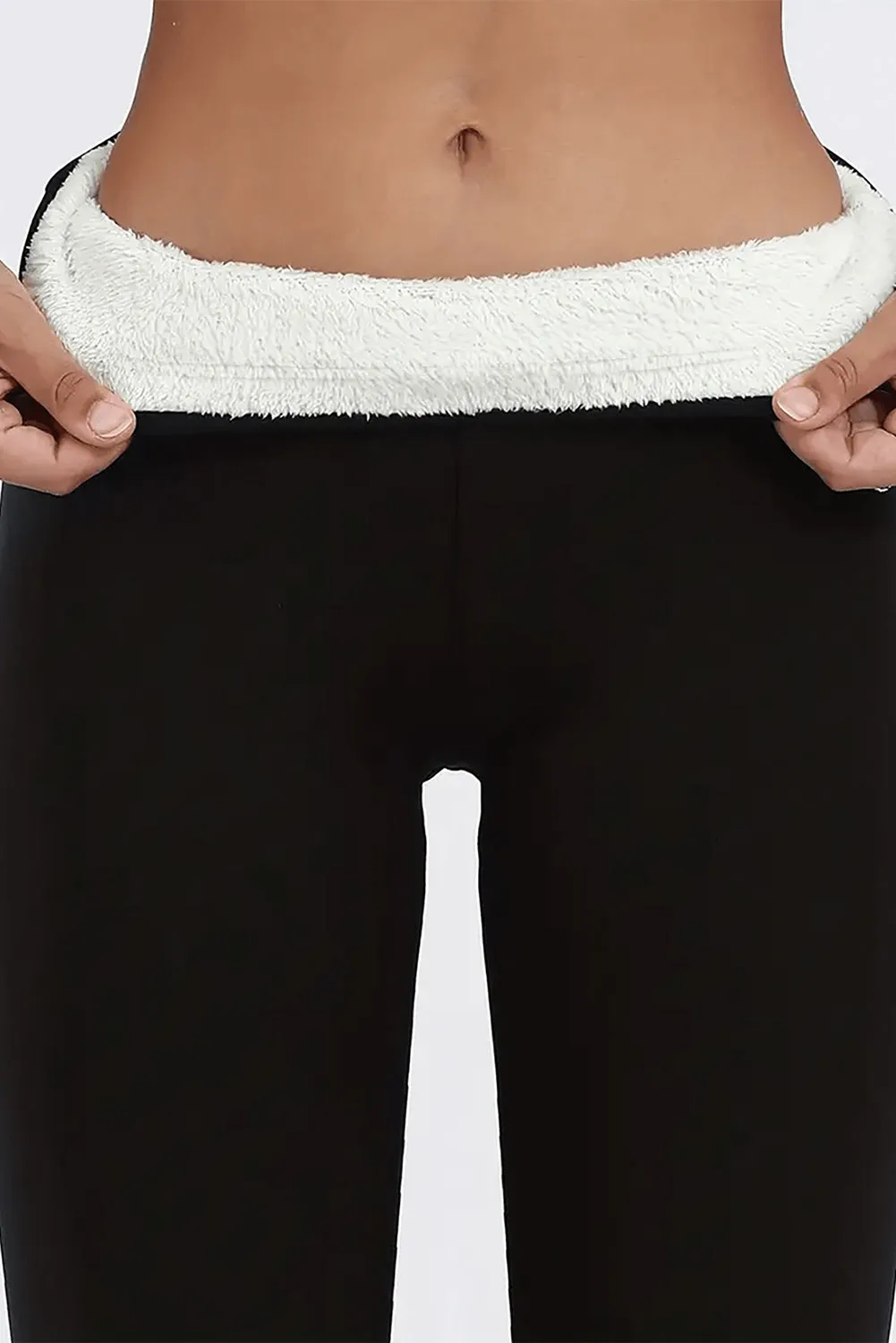 Black Fleece Lined Thermal Leggings