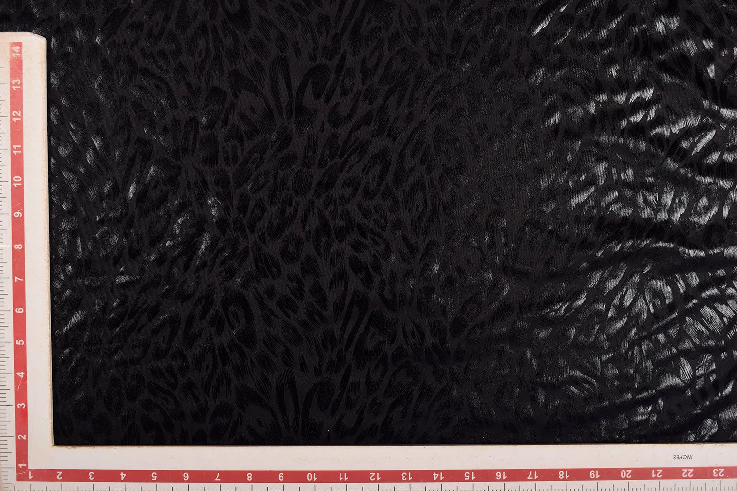 Black Foil Printed Stetch Knit Fabric