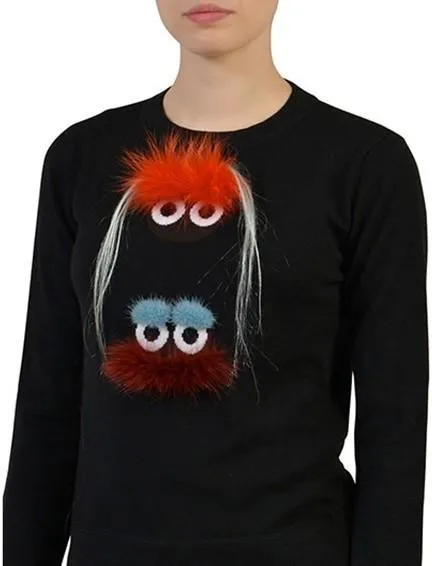 Black Knit Bag Bug Sweater