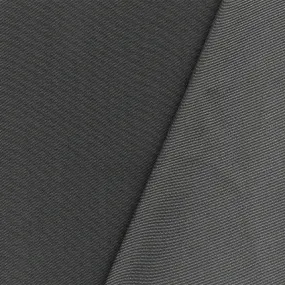 Black-Silver Gray Striped Poly-Wool Twill Woven Suiting Fabric