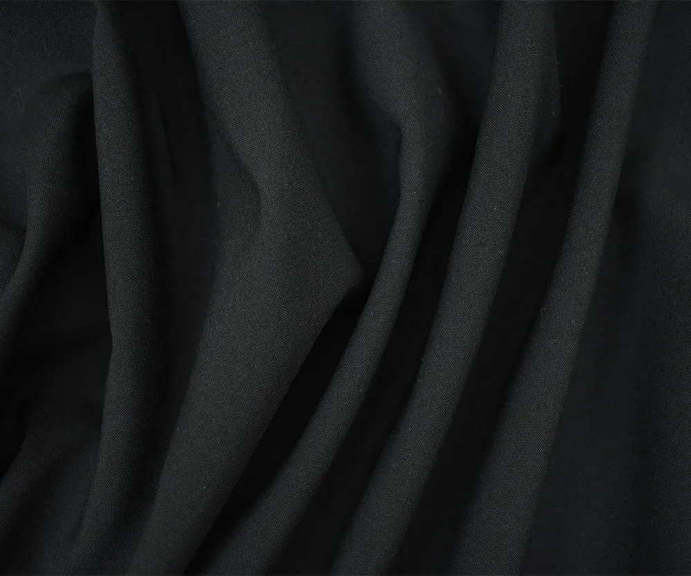 Black Tropical Wool Solid Plain Woven Shirting Fabric