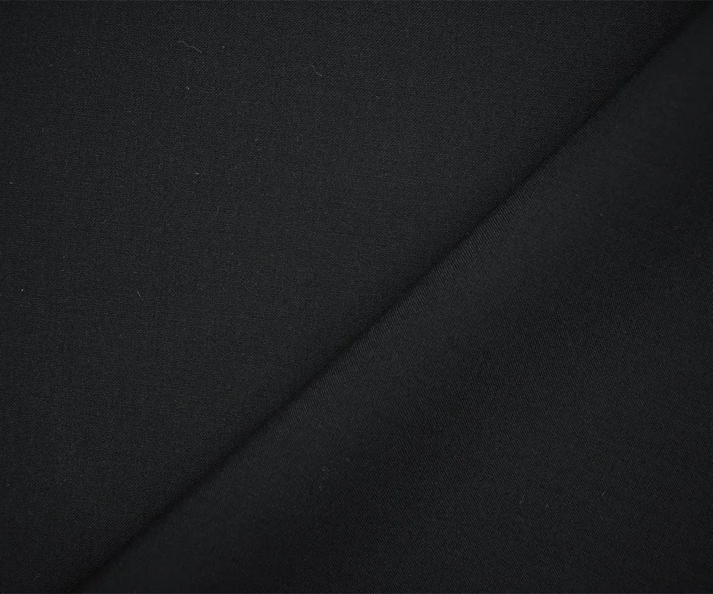 Black Tropical Wool Solid Plain Woven Shirting Fabric