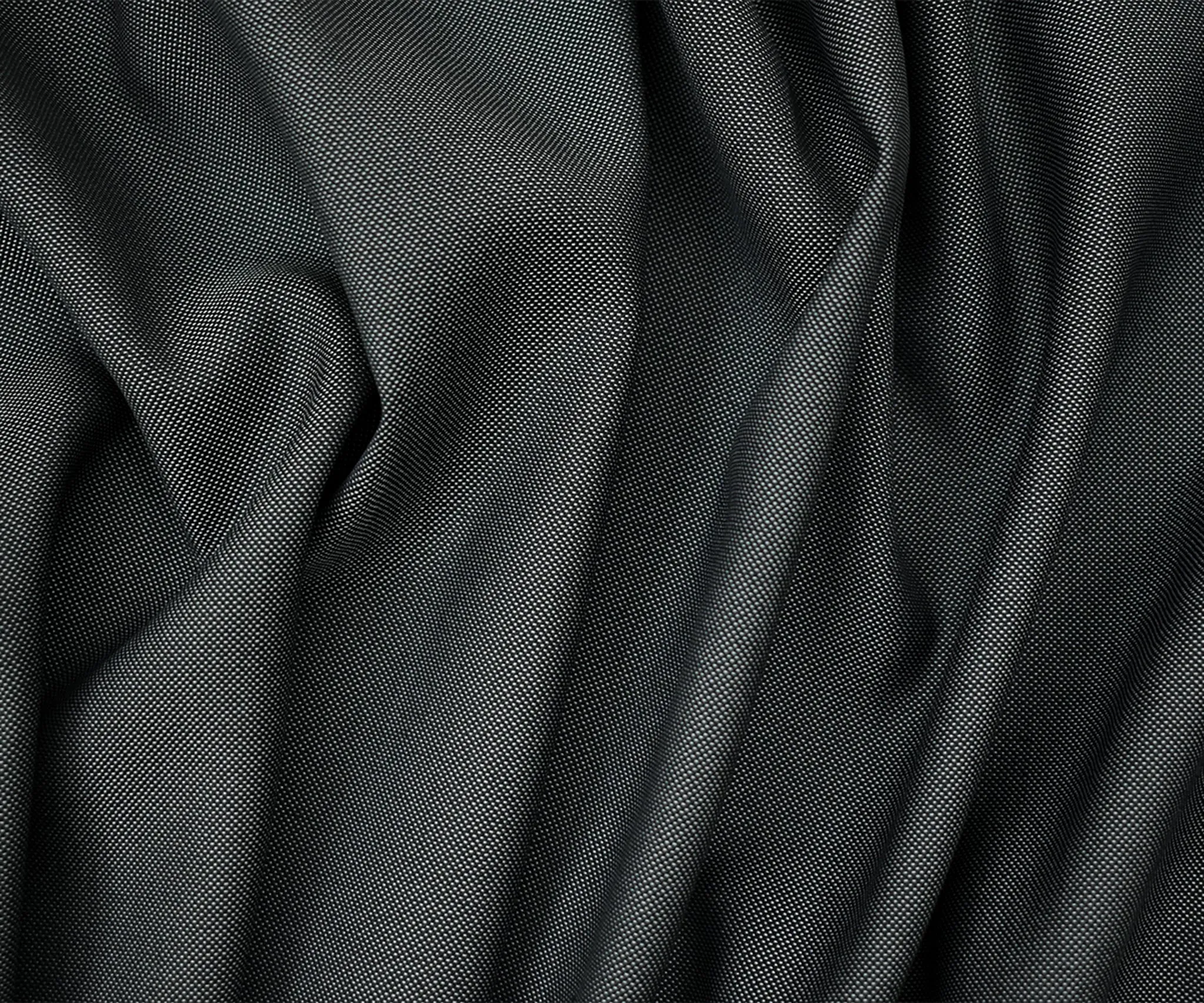 Black-White Poly Wool Dobby Woven Shirting Fabric