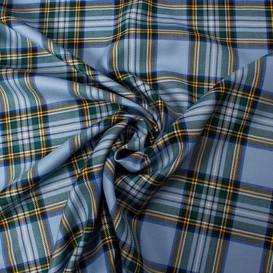 Blue & Yellow Pure Wool Tartan