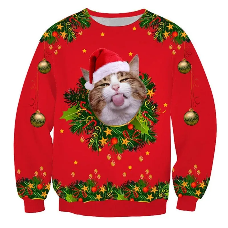 Boris - Warm sweater with 3D Christmas motif for men and women