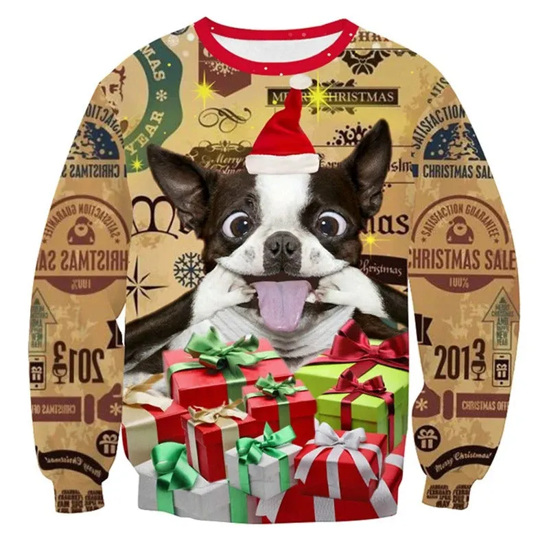 Boris - Warm sweater with 3D Christmas motif for men and women