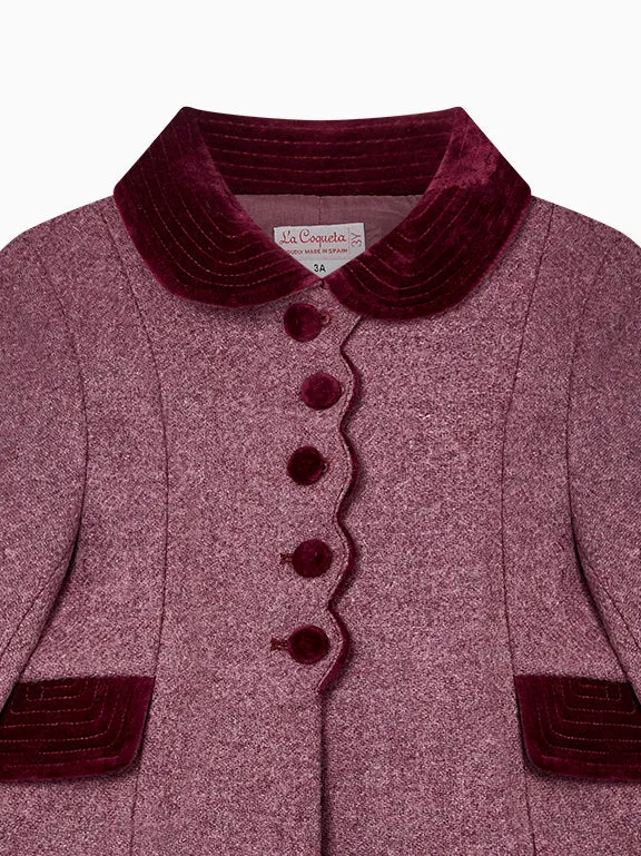 Burgundy Anisa Girl Wool Coat