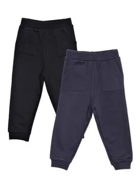 Combo of 2 Kids Winter Trousers - Black & Navy Blue