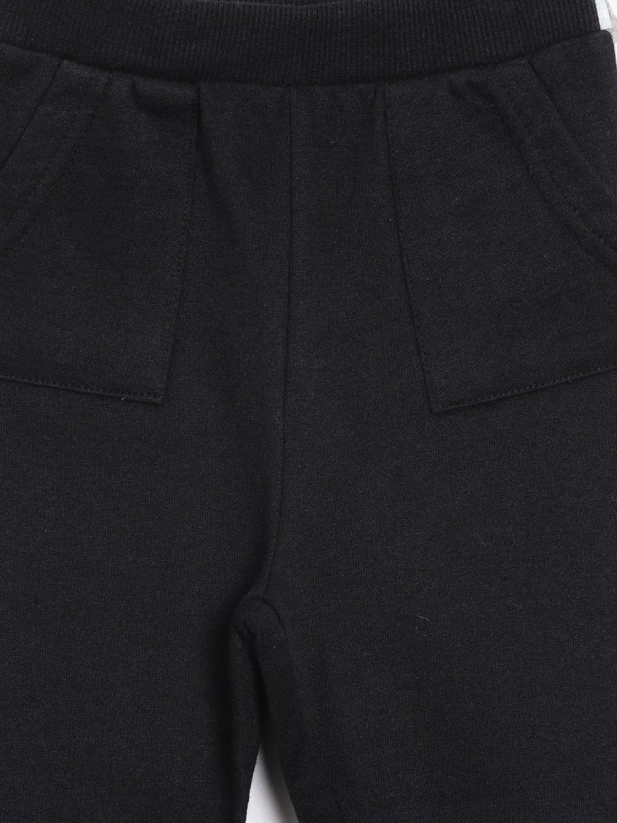 Combo of 2 Kids Winter Trousers - Black & Navy Blue