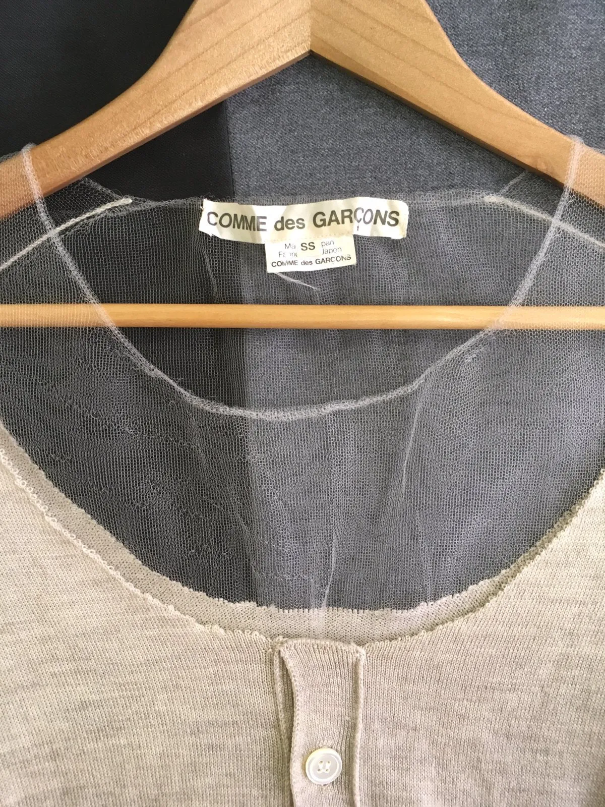 Comme des Garcons 2006 wool and mesh cardigan - womens SS / XS