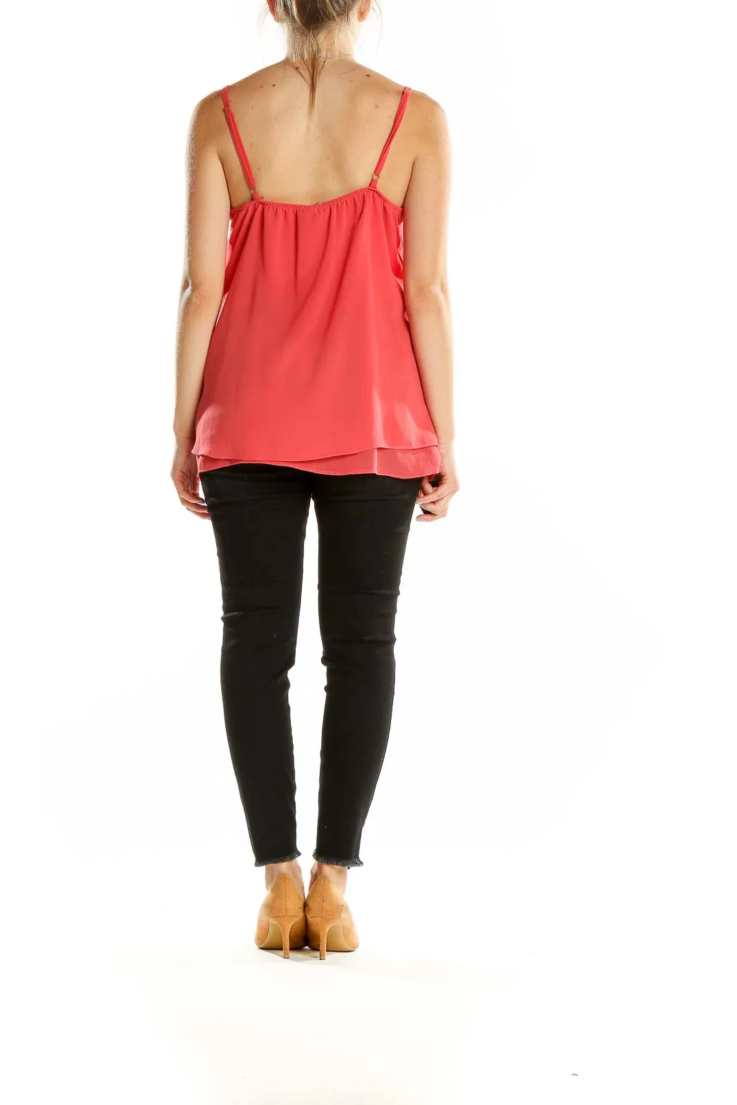 Coral Embellished V-Neck Camisole Top