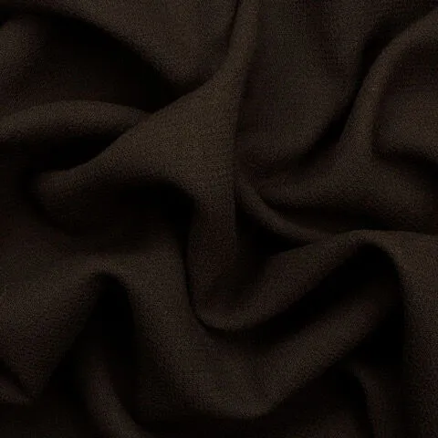 Dark Brown Double Wool Crêpe