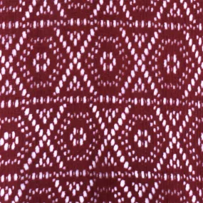 Earth Red Star Hexagon Wool-Poly Crochet Knit Fabric