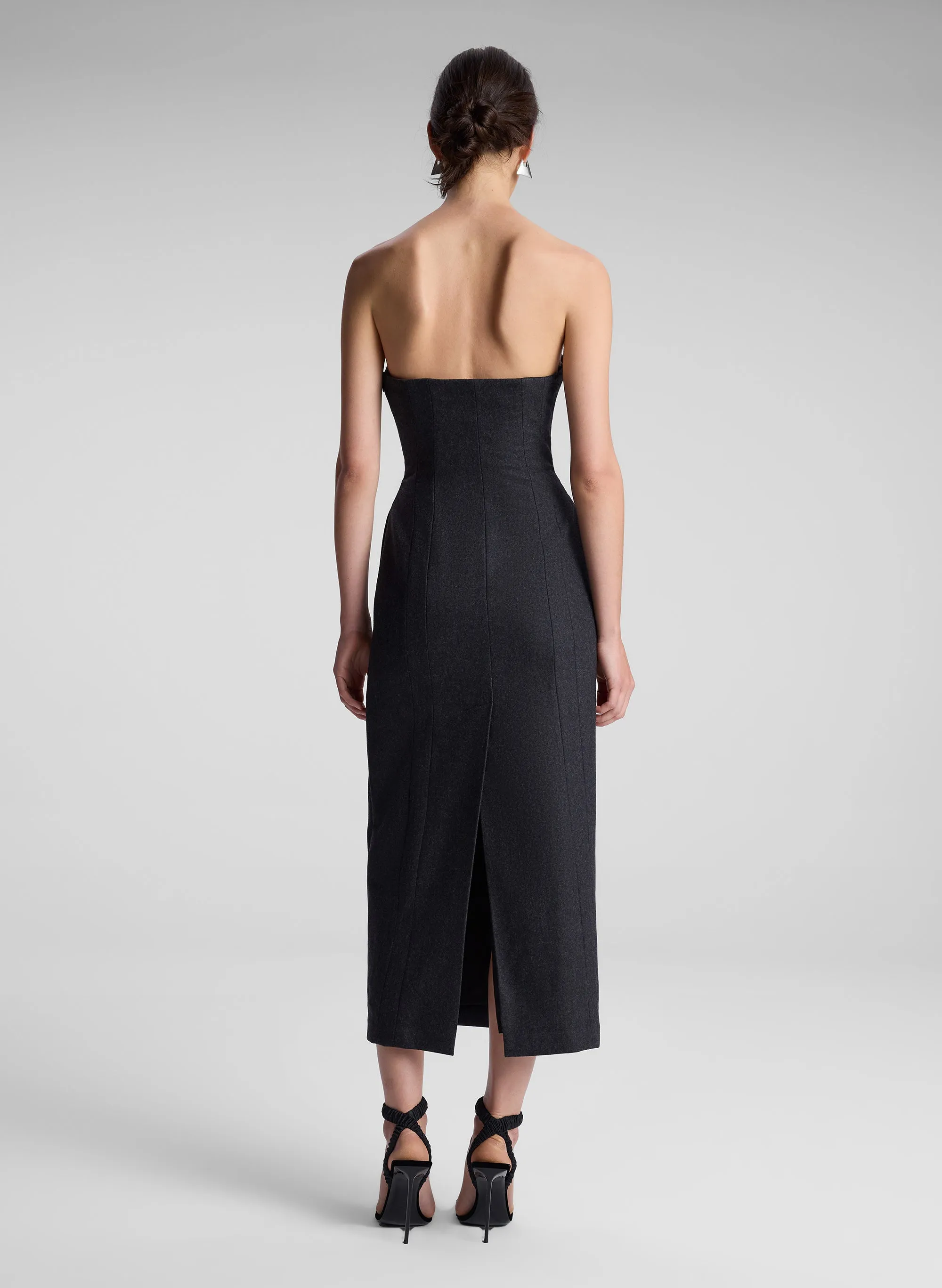 Elizabeth Wool Cashmere Strapless Midi Dress