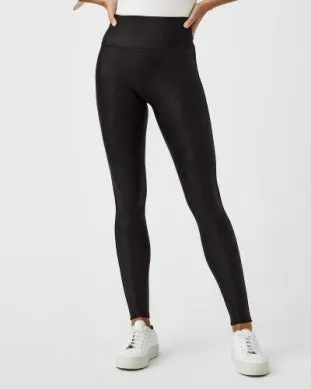 Faux Leather Fleece-Lined Legging