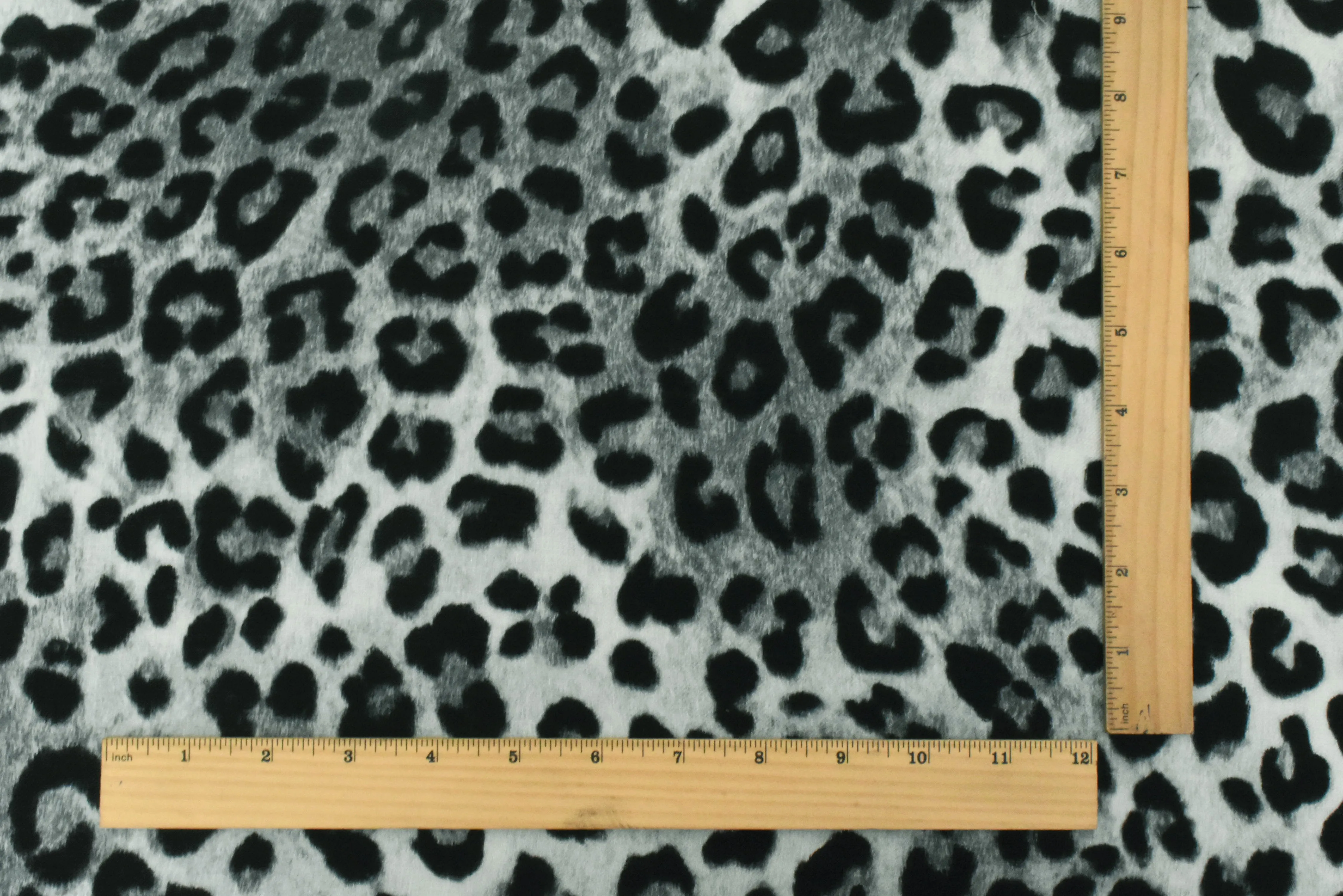 Gray-Black-Multi Tropical Wool Cheetah Printed Twill Woven Fabric