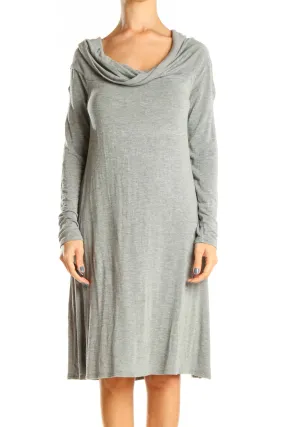 Gray Classic Cowl Neck Dress