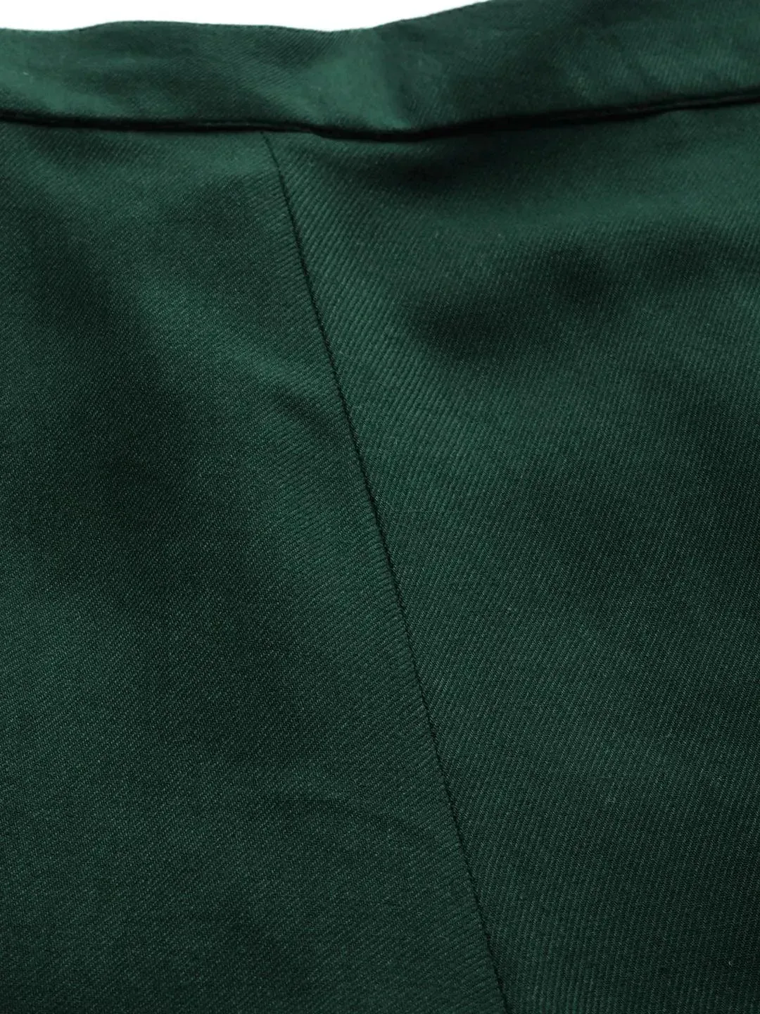 Green Solid Pashmina Wool Trousers