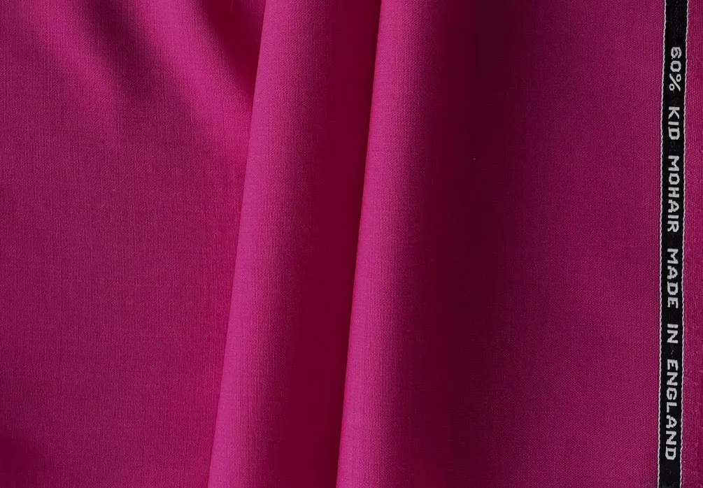 High-End Barbie's French Magenta Selvedged Mohair & Wool Suiting  (Made in Italy)