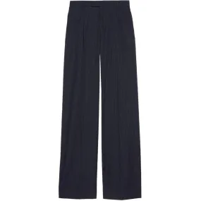 Horsebit Striped Wool Trousers