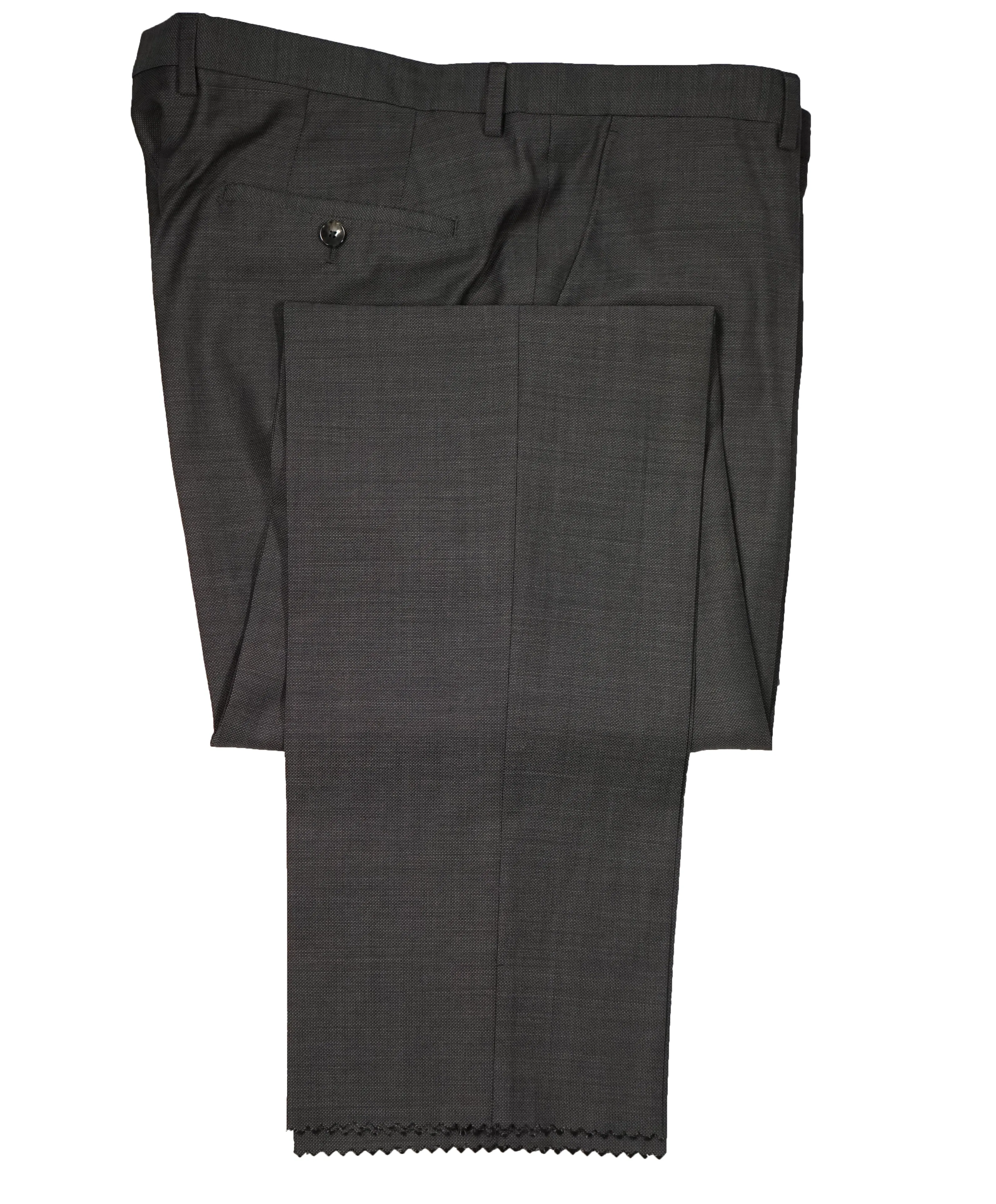 HUGO BOSS - Flat Front Wool Textured Fabric Dress Pants - 39W