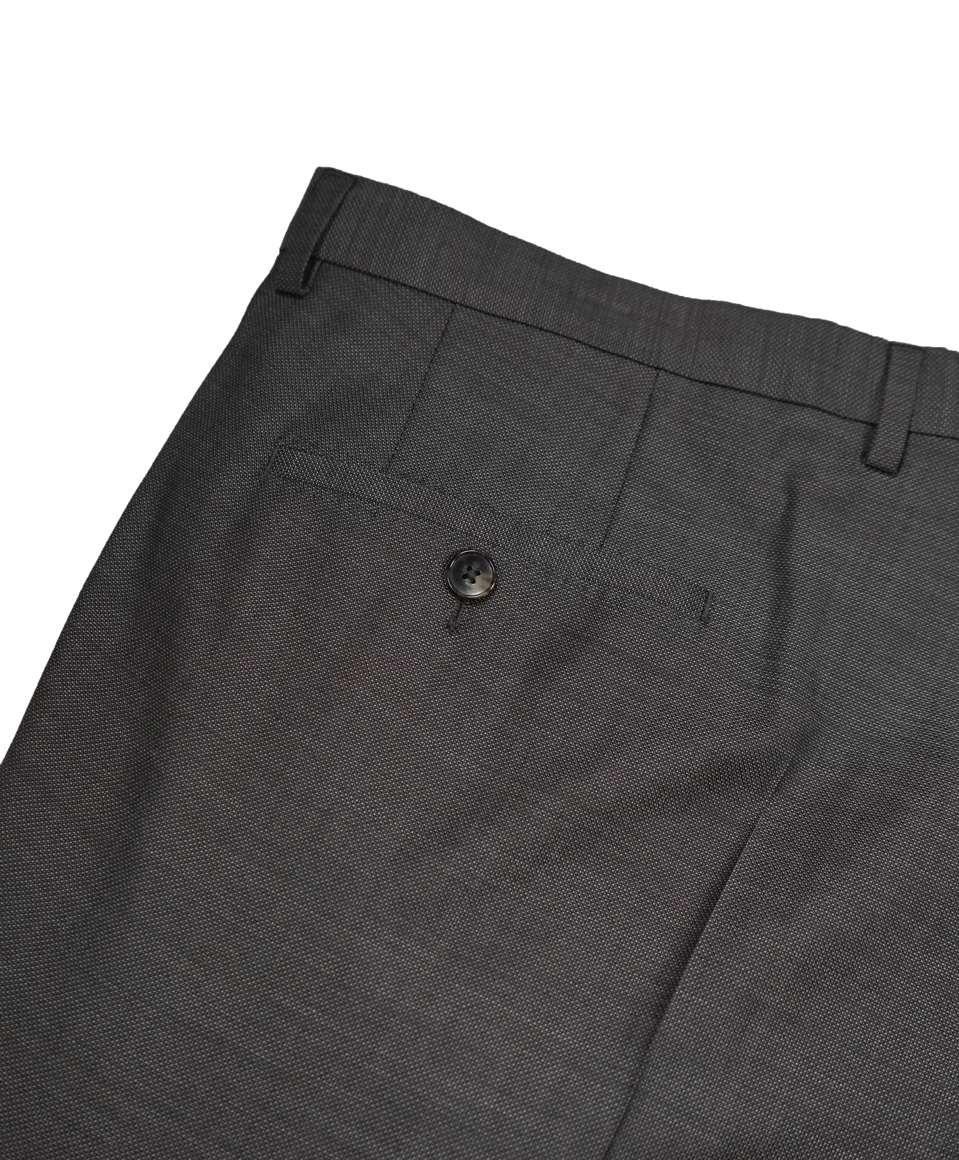 HUGO BOSS - Flat Front Wool Textured Fabric Dress Pants - 39W