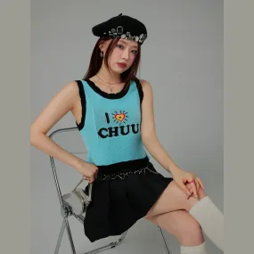 I Love Chuu Color Sleeveless Knit Sweater