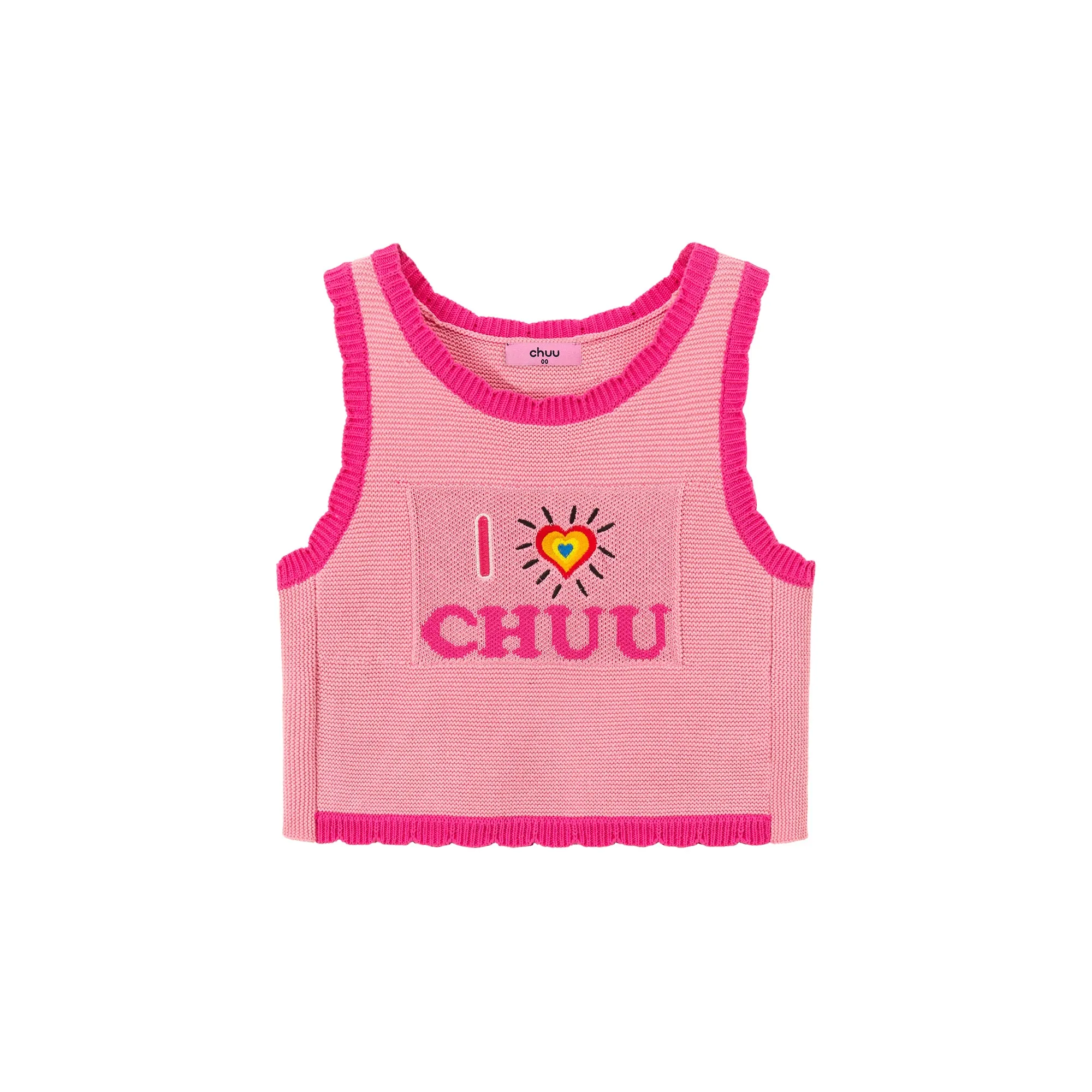 I Love Chuu Color Sleeveless Knit Sweater