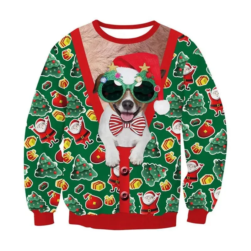 Jannis - Warm knitted sweater with 3D Christmas motif for men and women