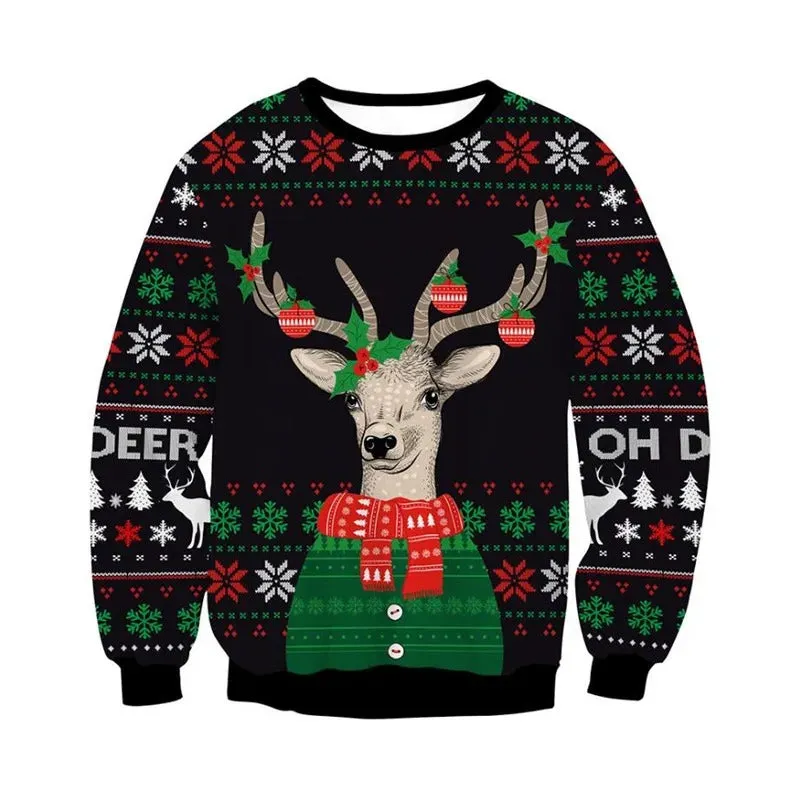 Jannis - Warm knitted sweater with 3D Christmas motif for men and women