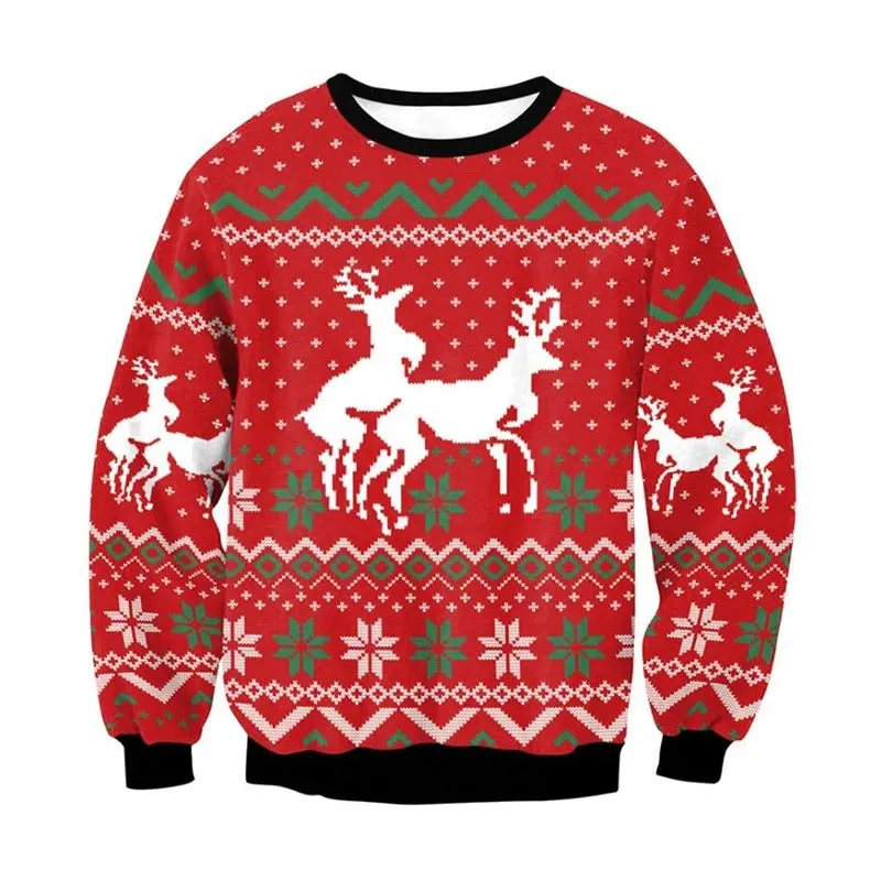 Jannis - Warm knitted sweater with 3D Christmas motif for men and women