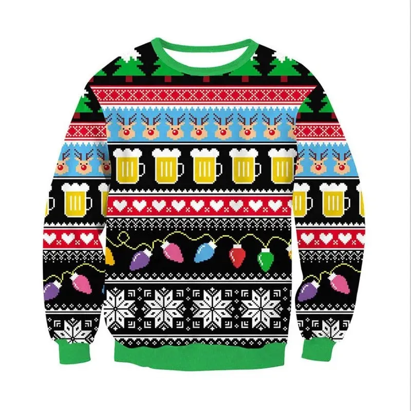 Jannis - Warm knitted sweater with 3D Christmas motif for men and women