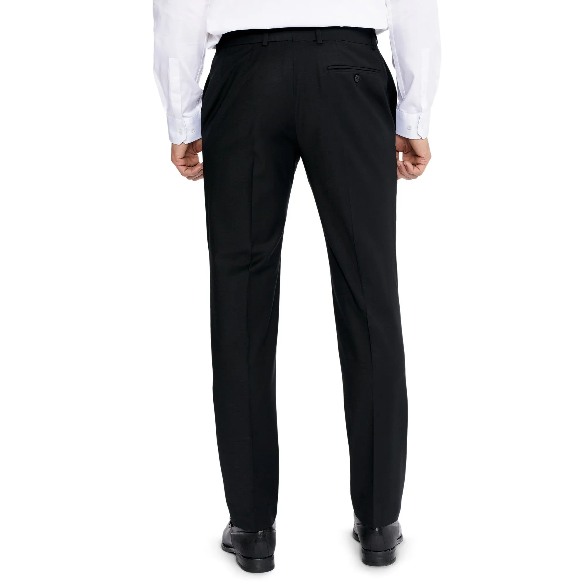 Men Mps-Volosts-Slim Fit Plain Suit Trouser - Black