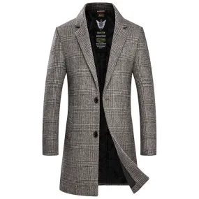 Men's Top Fitted Wool Pea Coat