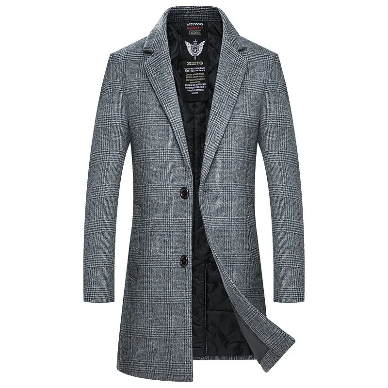 Men's Top Fitted Wool Pea Coat