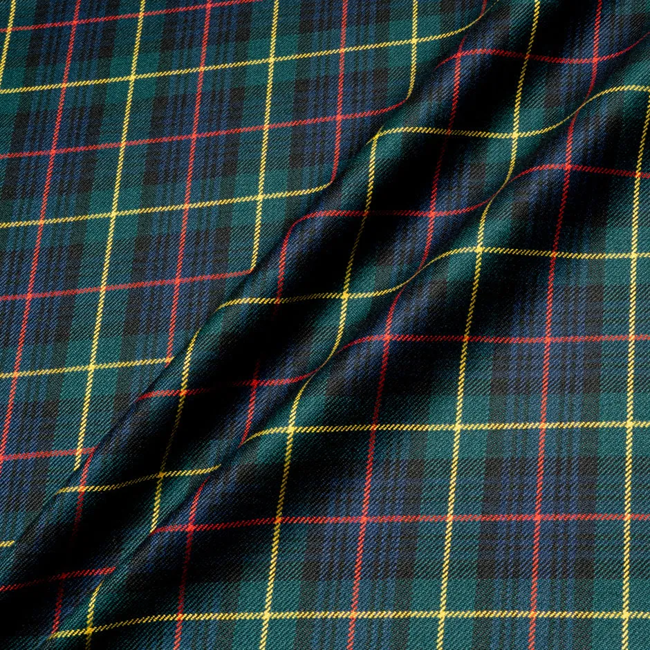 Multi-Coloured & Green Pure Wool Tartan