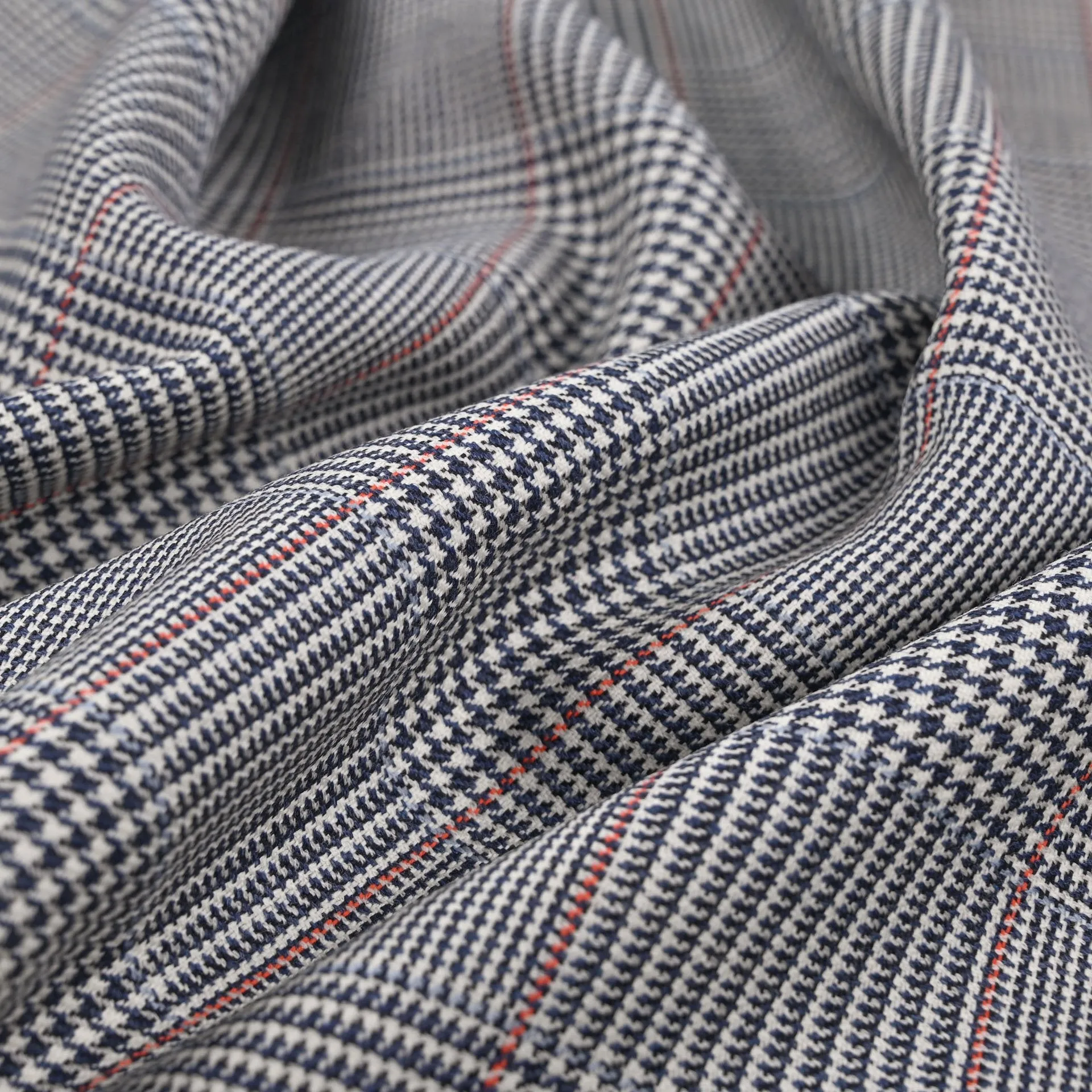 Navy Check Coating Fabric 6452