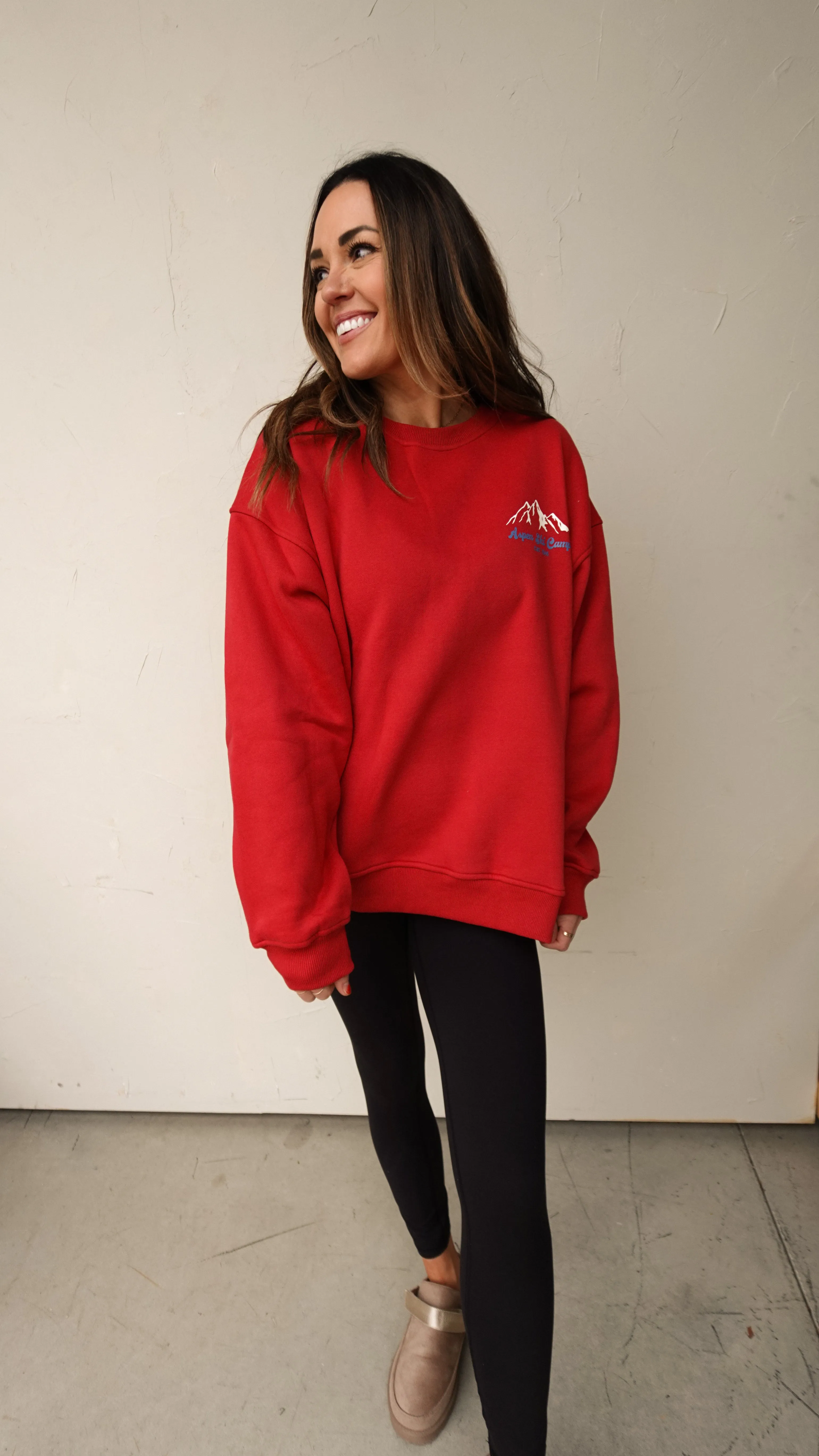 Red Aspen Ski Camp Crewneck Sweatshirt