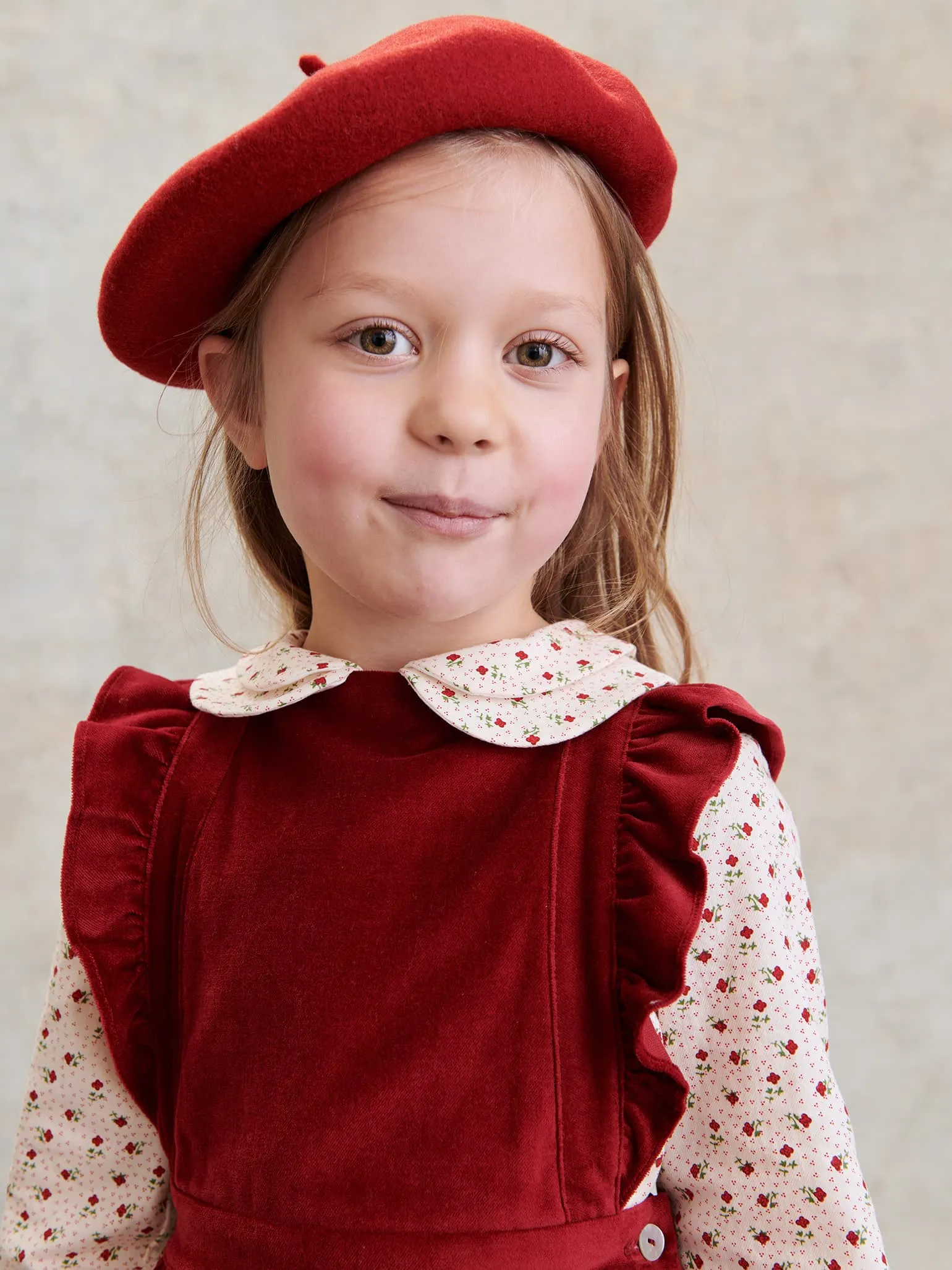 Red Kids Wool Beret