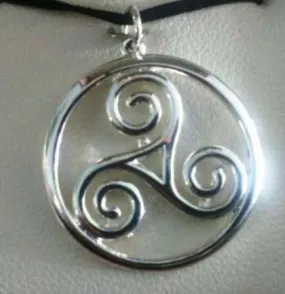 Rhodium Triskle Pendant