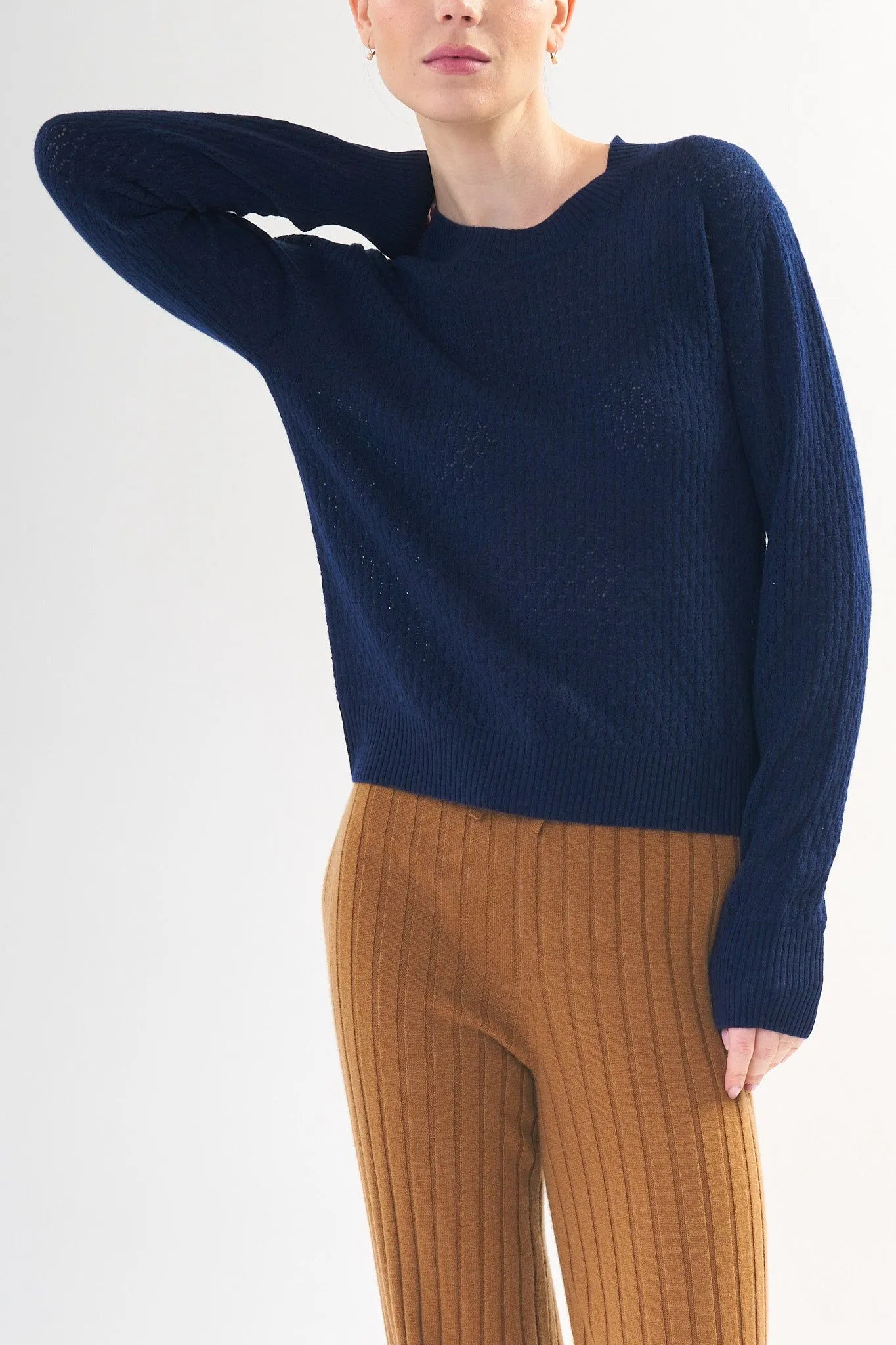 Robertson Madison 100% Cashmere Crewneck CC-262 | Navy | Clearance Final Sale