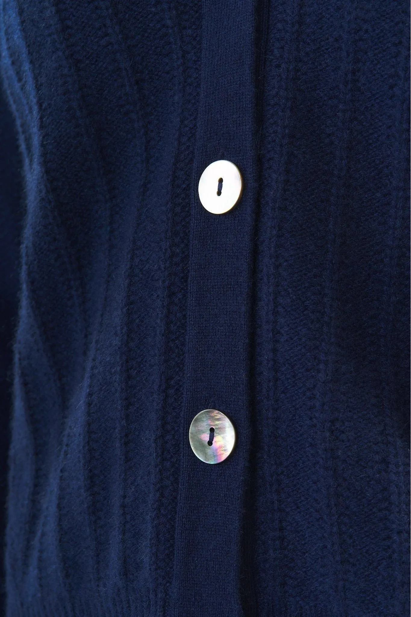 Robertson Madison 100% Cashmere Ribbed Cardigan CC-255 | Navy