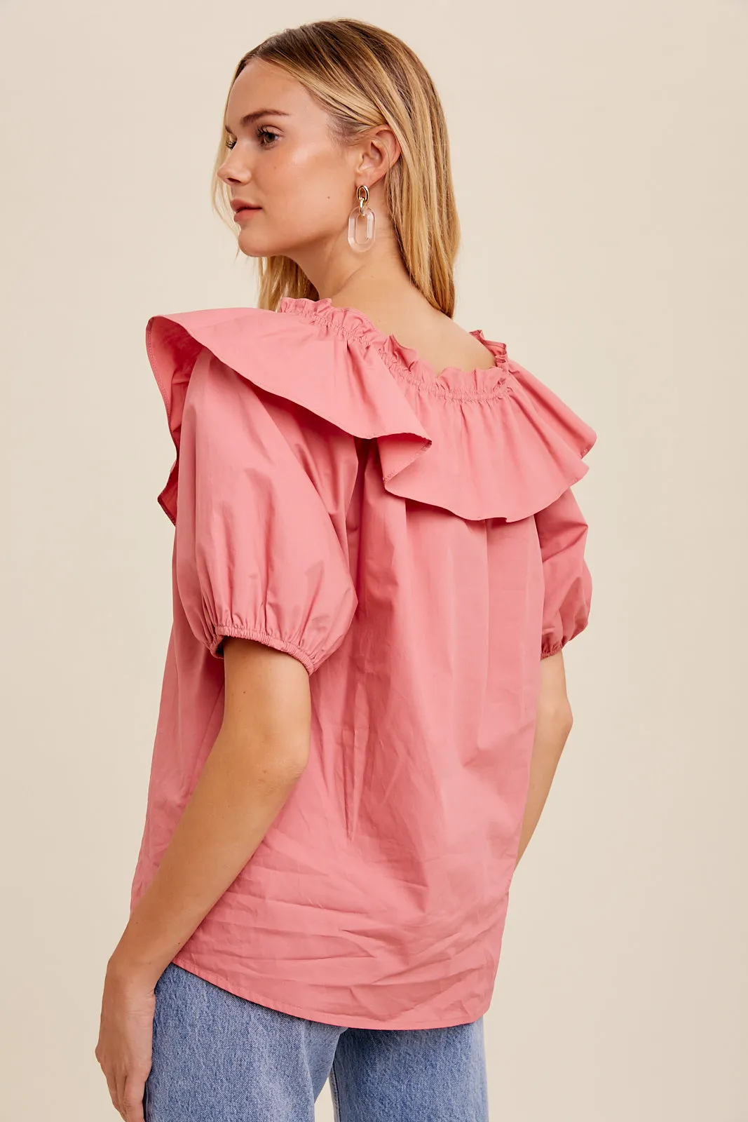 Ruffle V-neck Top