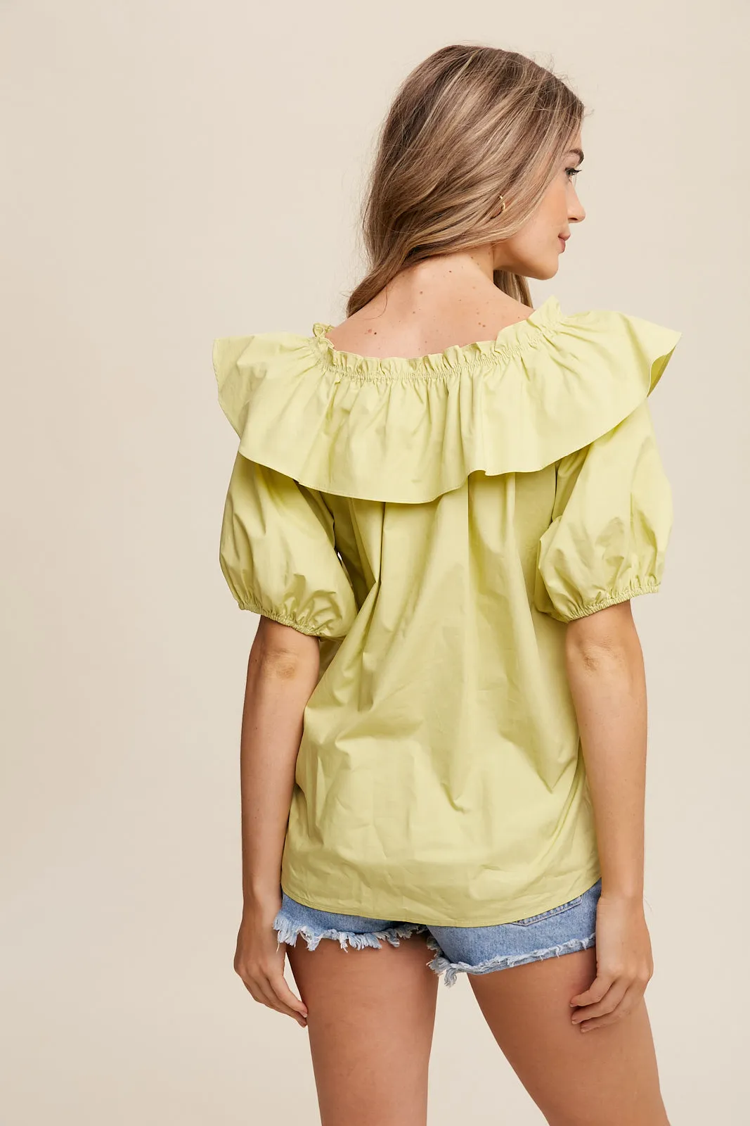 Ruffle V-neck Top