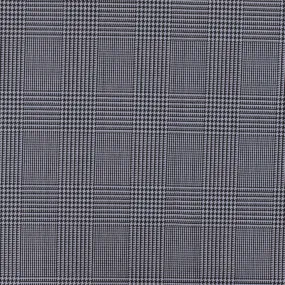 Stone Gray-Black Glen Paid Wool Polyester Twill Woven Suiting Fabric